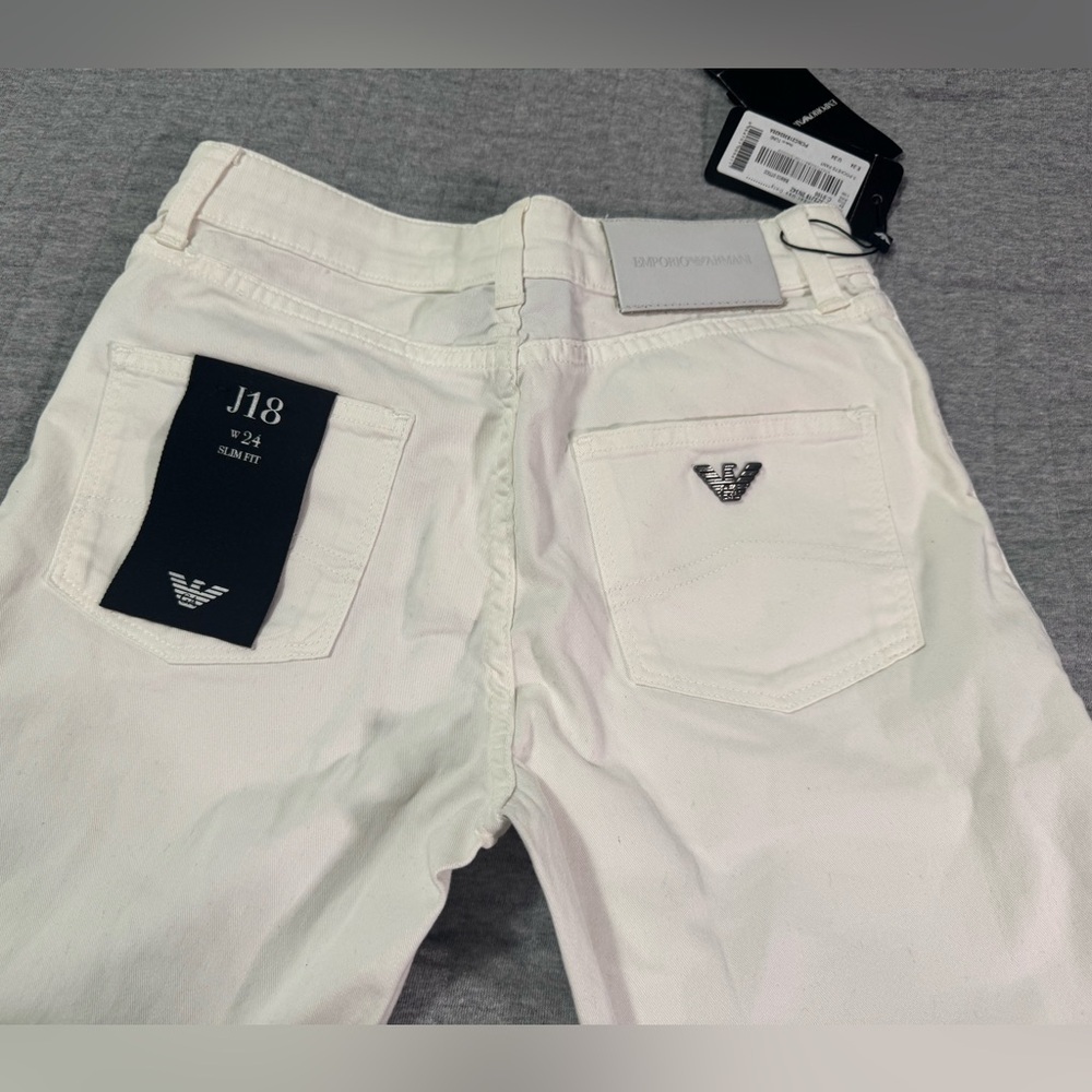 Emporio Armani J18 Straight Leg Slim Fit White Women’s Jeans Size 24 - Picture 4 of 12